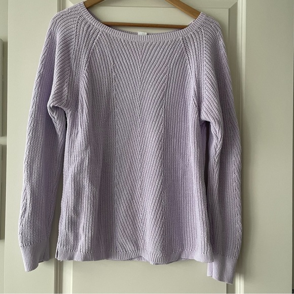 Gap Vintage Wash Diagonal Ribbed Pullover Sweater in Lilac size M - Picture 3 of 6